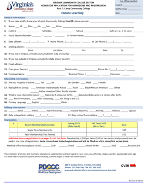 Virginia Community College Noncredit Application