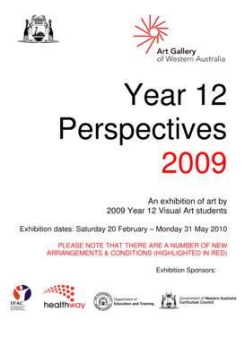 Year 12 Perspectives 2009 Art Exhibition Entry Form