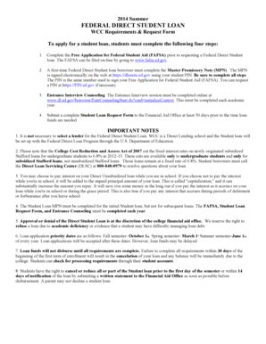Federal Direct Student Loan Request Form