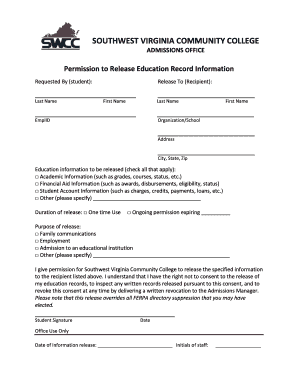 Permission to Release Education Record Information