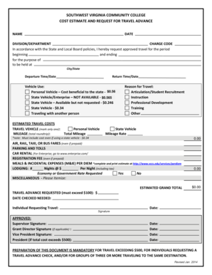 SOUTHWEST VIRGINIA COMMUNITY COLLEGE COST ESTIMATE AND - sw