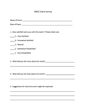 Event Satisfaction Survey Form