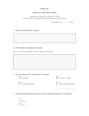 Request for Mediation Form M1