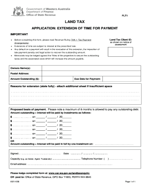 Land Tax Payment Extension Application