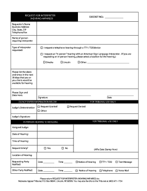 Request for Interpreter (Hearing-Impaired)