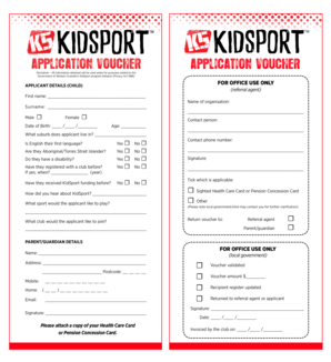 KidSport Application Voucher