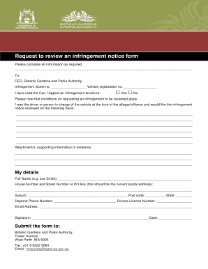 Infringement Notice Review Form