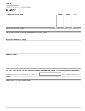 Western Australia Land Charge Form