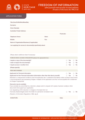 Freedom of Information Application Form