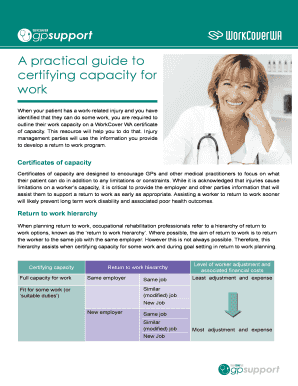 WorkCover WA Progress Certificate of Capacity