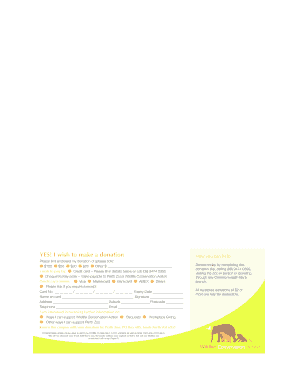 Wildlife Conservation Action Donation Form