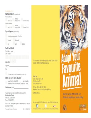 Perth Zoo Animal Adoption Form