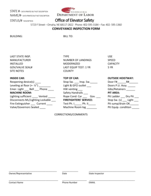 Conveyance Inspection Form