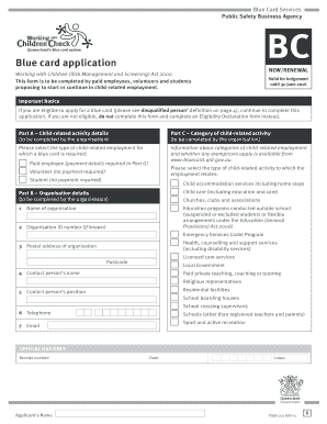 Blue Card Application Form