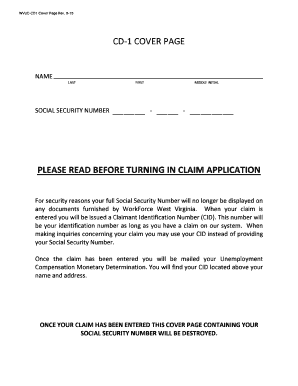 West Virginia Unemployment Compensation Application