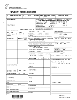 Newborn Admission Notes