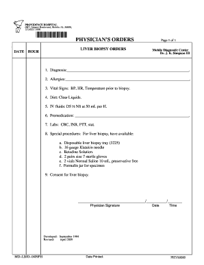 Liver Biopsy Orders Form