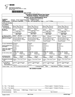 Wound Debridement Note