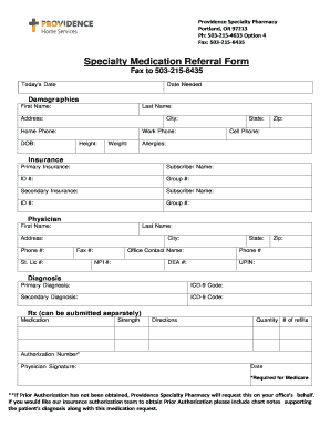 Specialty Medication Referral Form
