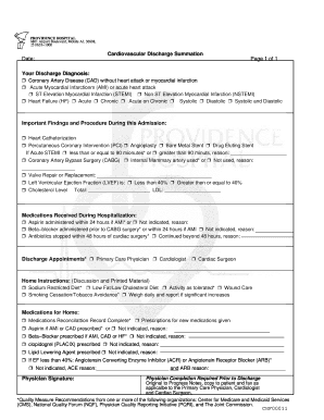 Cardiovascular Discharge Summation Form