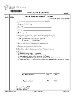 Physician's Orders for Bariatric Surgery