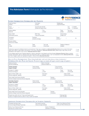 Pre-Admission Form