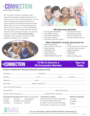 50+ Connection Membership Application