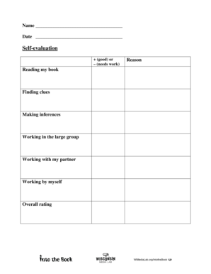 Student Self-Evaluation Form