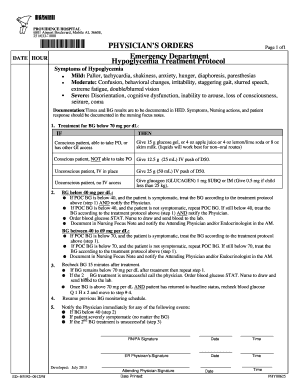 Hypoglycemia Treatment Protocol
