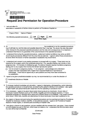 Providence Hospital Surgical Consent Form