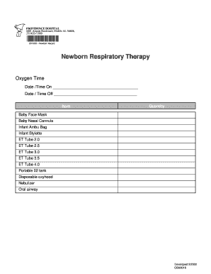 Newborn Respiratory Therapy Record