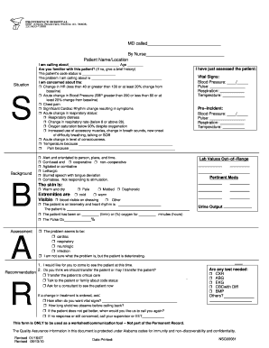Providence Hospital Patient Assessment Form