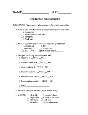 Headache Questionnaire