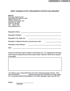 West Virginia FOIA Request Form