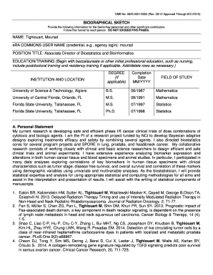 Biographical Sketch Form