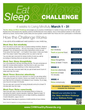 Eat Sleep Move Challenge Tracking Form