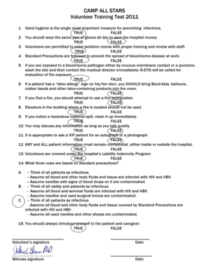 Volunteer Training Test