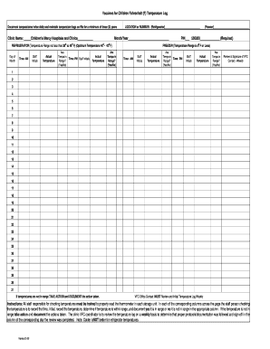 Vaccines for Children Temperature Log