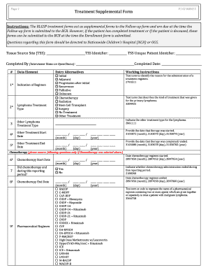 Treatment Supplemental Form