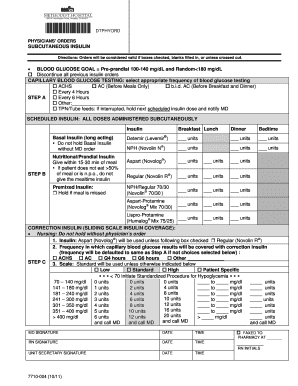 Physicians' Orders for Subcutaneous Insulin