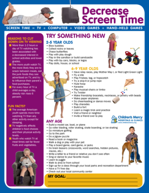 Decrease Screen Time Form