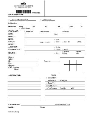 Pulmonary Progress Note Form