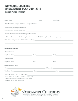 Individual Diabetes Management Plan