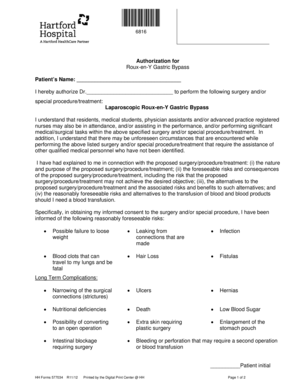 Authorization for Roux-en-Y Gastric Bypass