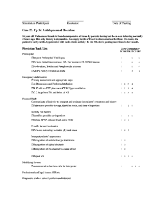 Medical Simulation Evaluation Form