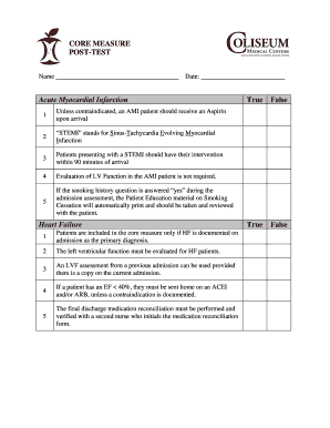 Core Measure Post-Test