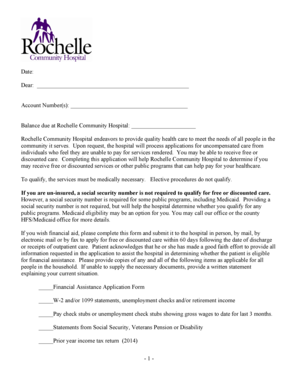 Rochelle Community Hospital Financial Assistance Application