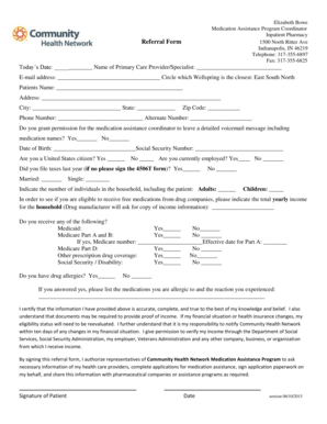 Medication Assistance Program Referral Form