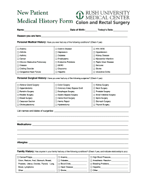 New Patient Medical History Form