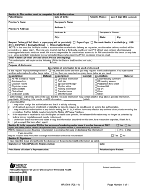 HIM Authorization For Use or Disclosure of Protected Health Information (PHI)